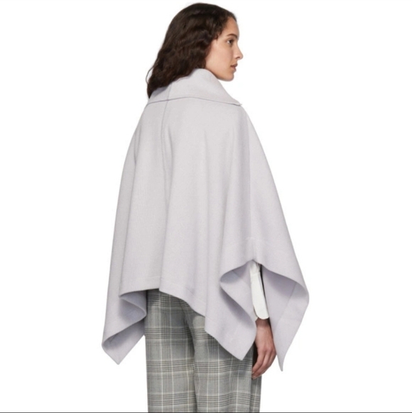 See by Chloe Light Grey Ribbed 1/4 Zip-Up SweatervPoncho. Oversized. M/L. - Picture 2 of 13